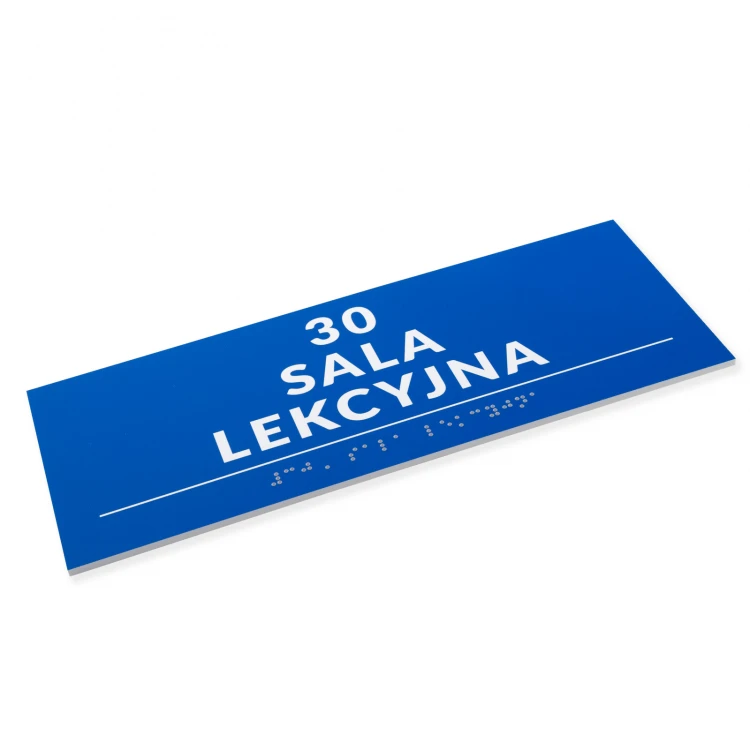 Braille Script Plaque - size 250x100mm - Hard PVC - DECO BLUE - TAB526
