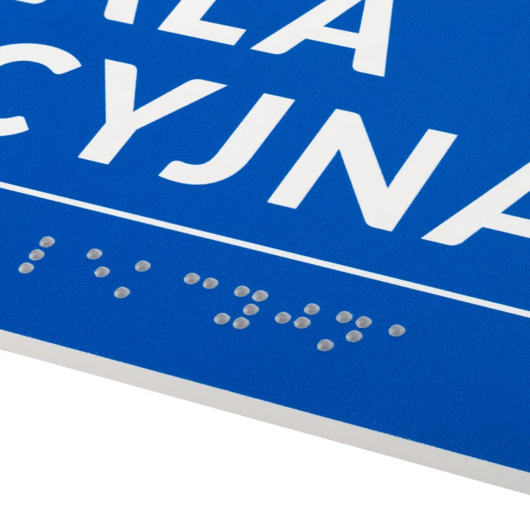 Braille Script Plaque - size 250x100mm - Hard PVC - DECO BLUE - TAB526