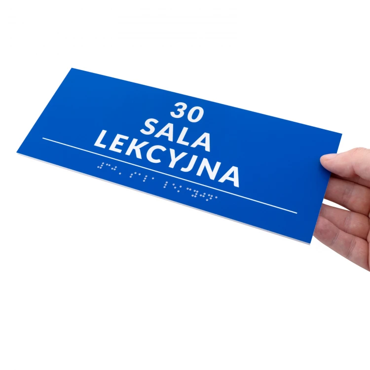 Braille Script Plaque - size 250x100mm - Hard PVC - DECO BLUE - TAB526