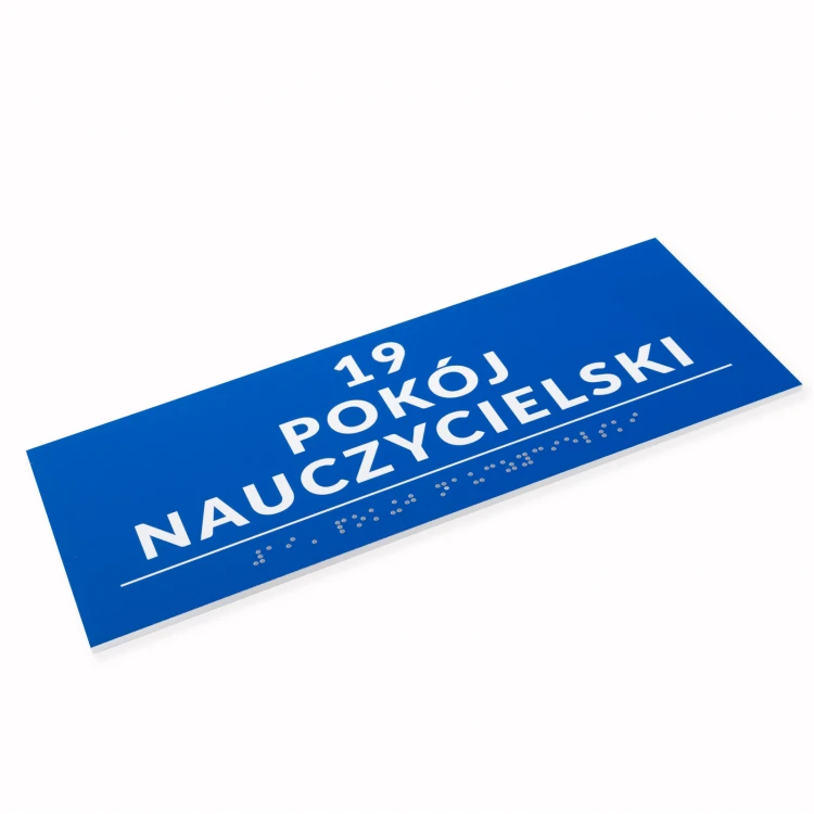 Braille Script Plaque - size 250x100mm - Hard PVC - DECO BLUE - TAB527