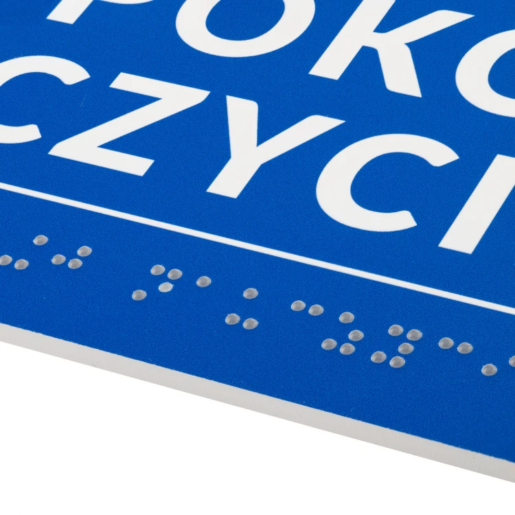 Braille Script Plaque - size 250x100mm - Hard PVC - DECO BLUE - TAB527