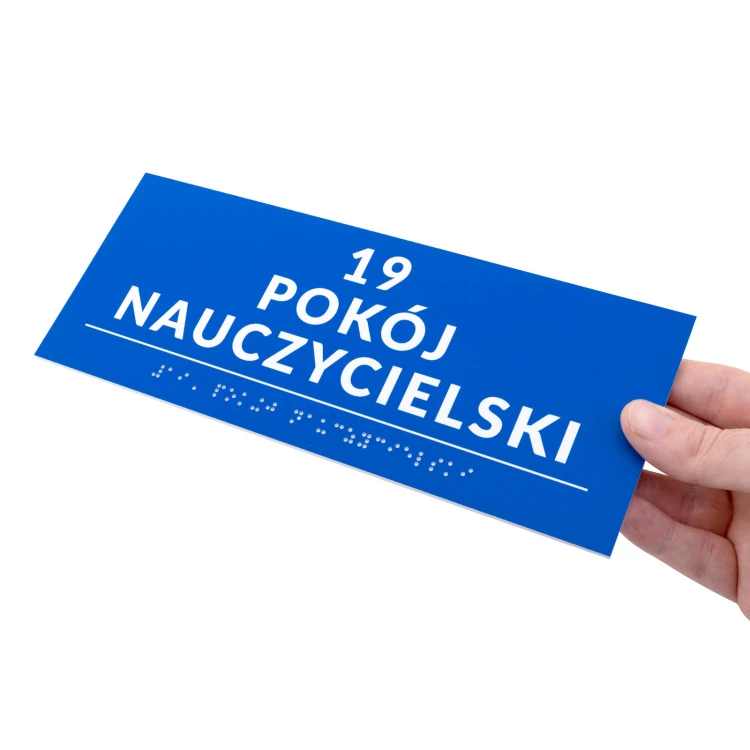 Braille Script Plaque - size 250x100mm - Hard PVC - DECO BLUE - TAB527