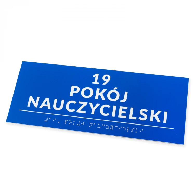 Braille Script Plaque - size 250x100mm - Hard PVC - DECO BLUE - TAB527