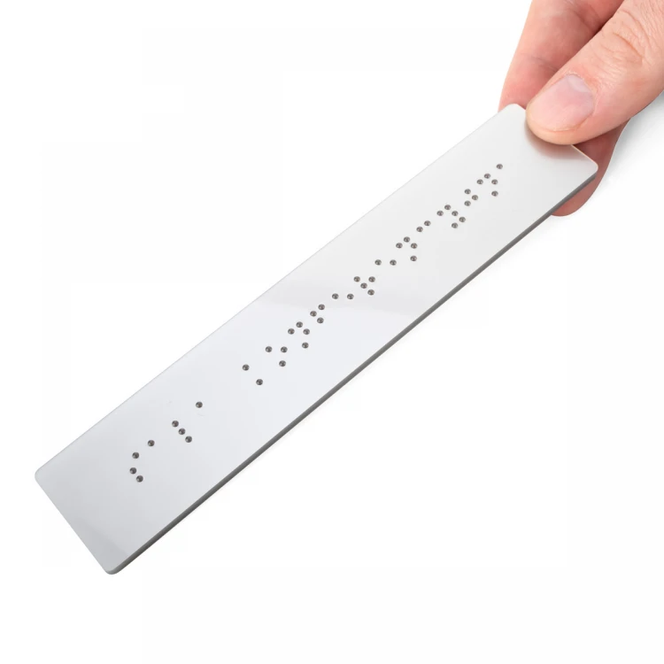 Braille Script Plaque - Silver Acrylic - Size 150x22mm - TAB488
