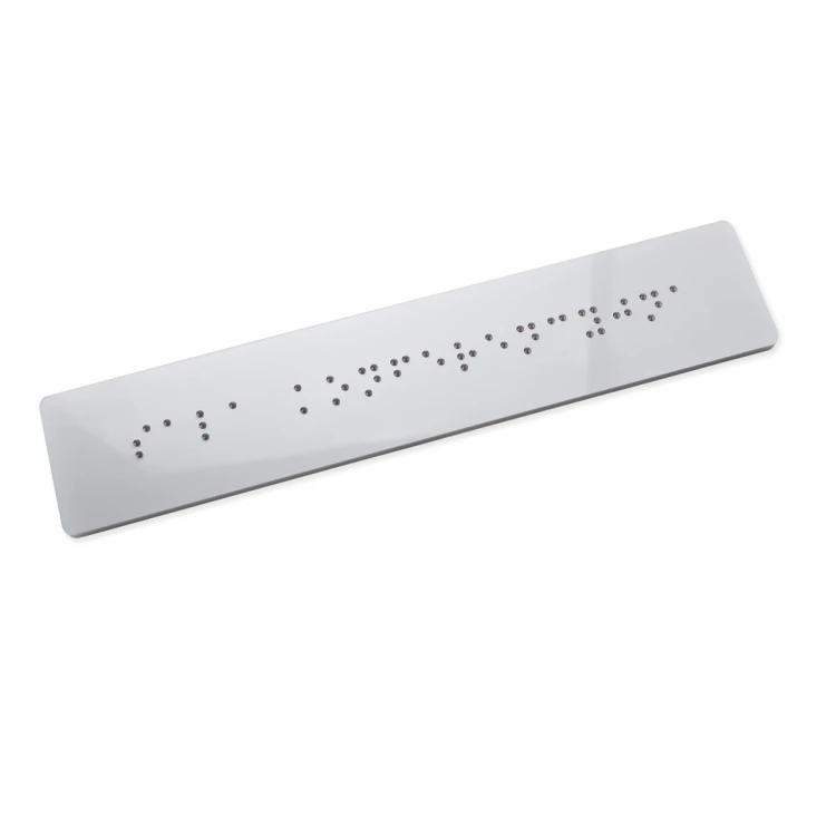 Braille Script Plaque - Silver Acrylic - Size 150x22mm - TAB488