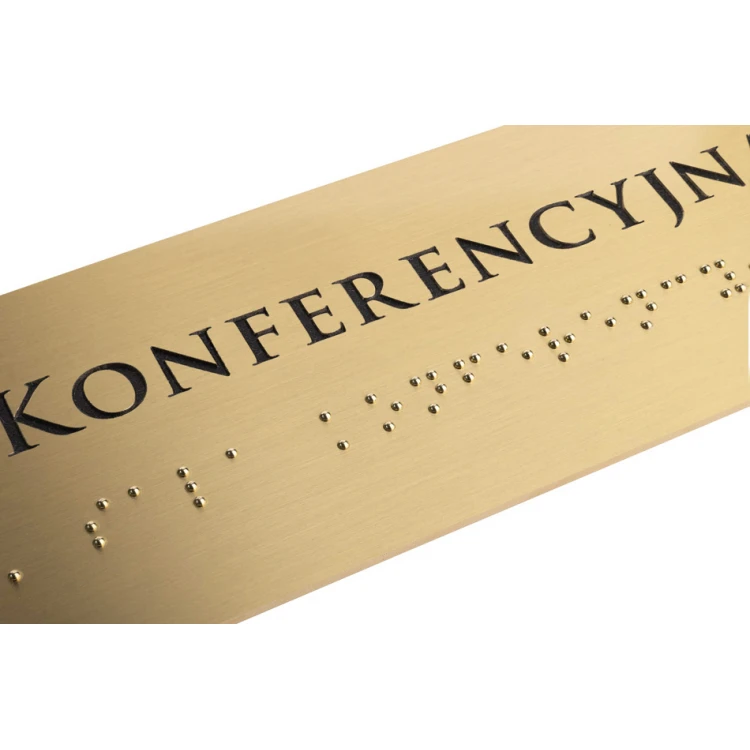 Braille Script Plaque - Brass 1.6mm - Size 200x60mm - TAB394