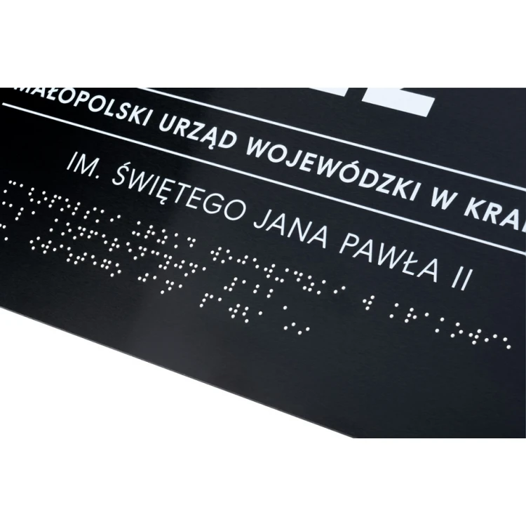 Plaque with Custom Text and Braille Script - size 350x250mm - Hard PVC - TAB449