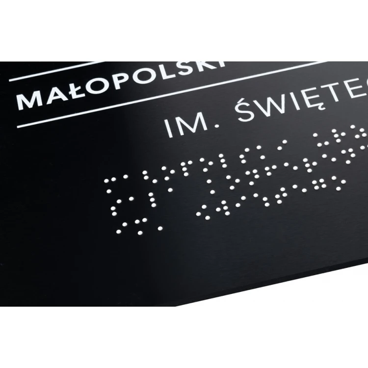 Plaque with Custom Text and Braille Script - size 350x250mm - Hard PVC - TAB449