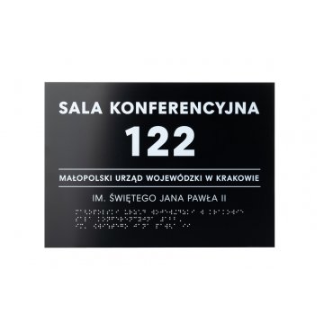 Plaque with Custom Text and Braille Script - size 350x250mm - Hard PVC - TAB449