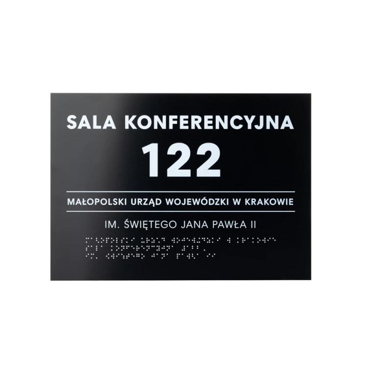 Plaque with Custom Text and Braille Script - size 350x250mm - Hard PVC - TAB449