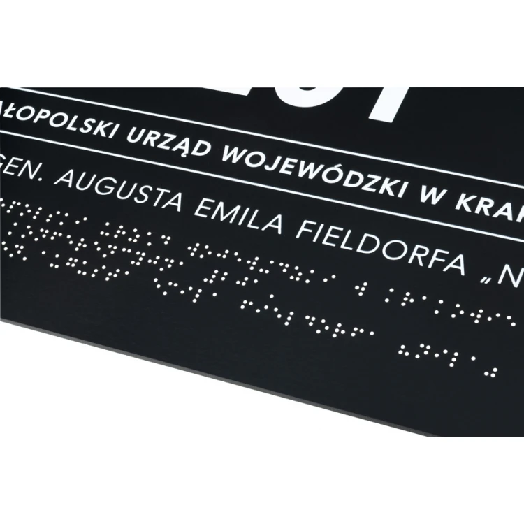 Plaque with any text and Braille script - size 350x250mm - Hard PVC - TAB450