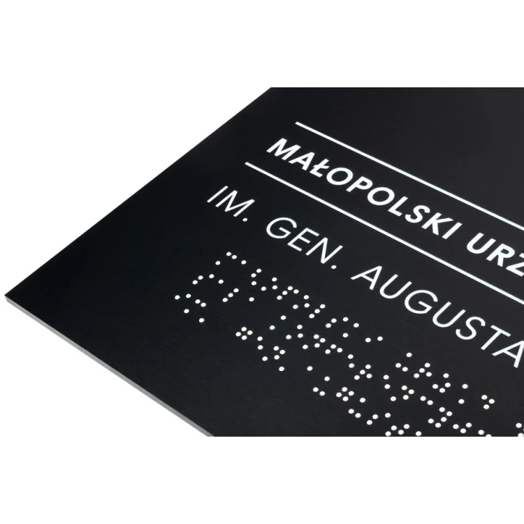 Plaque with any text and Braille script - size 350x250mm - Hard PVC - TAB450