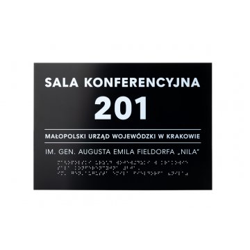 Plaque with any text and Braille script - size 350x250mm - Hard PVC - TAB450