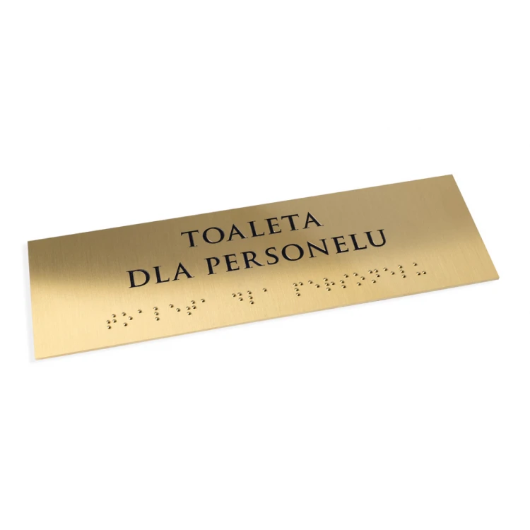 Braille Script Plaque - Brass 1.6mm - Size 200x60mm - TAB454
