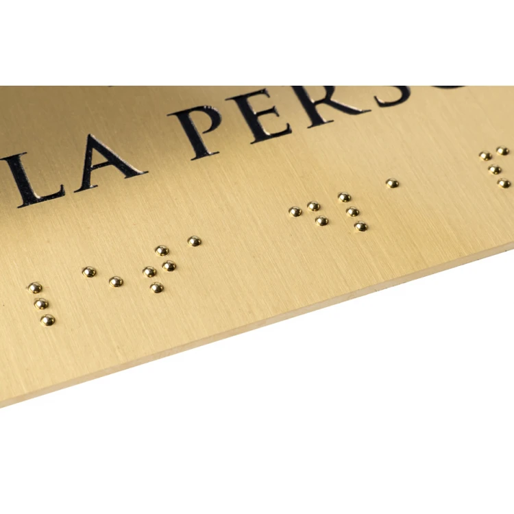 Braille Script Plaque - Brass 1.6mm - Size 200x60mm - TAB454