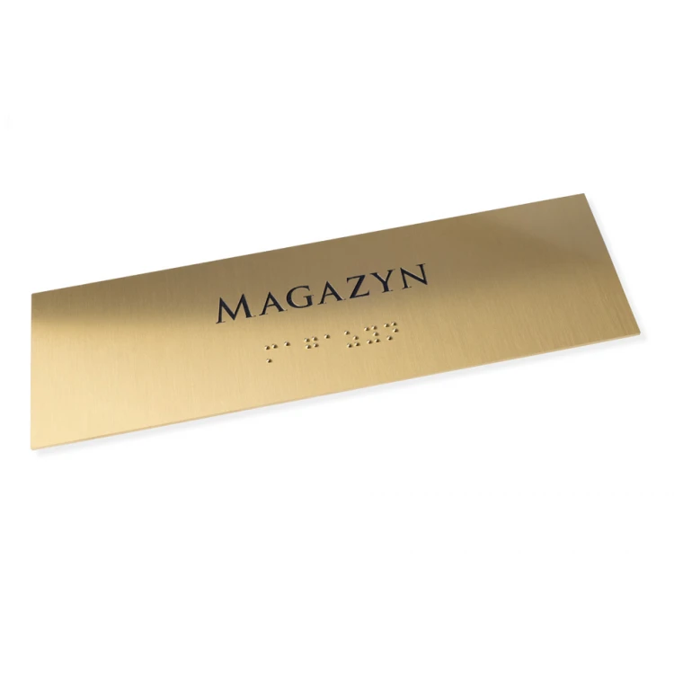 Braille Script Plaque - Brass 1.6mm - Size 200x60mm - TAB455