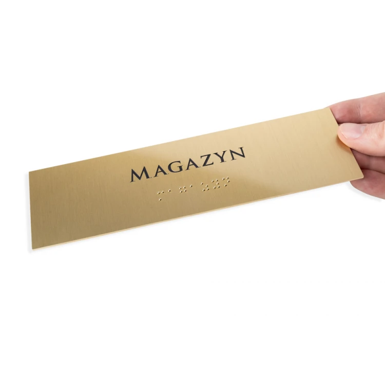 Braille Script Plaque - Brass 1.6mm - Size 200x60mm - TAB455