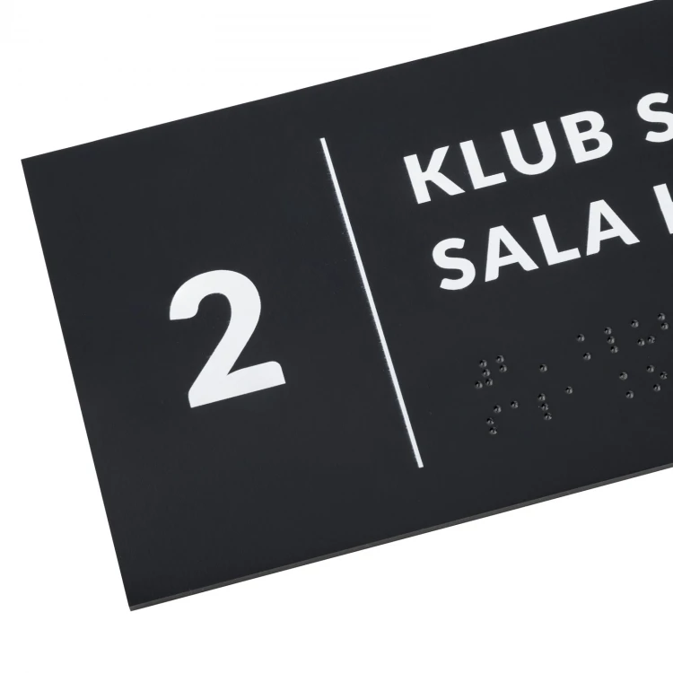 Plaque with any text and Braille script - size 295x105mm - Hard PVC - TAB530