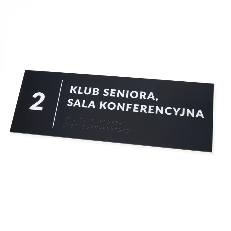 Plaque with any text and Braille script - size 295x105mm - Hard PVC - TAB530