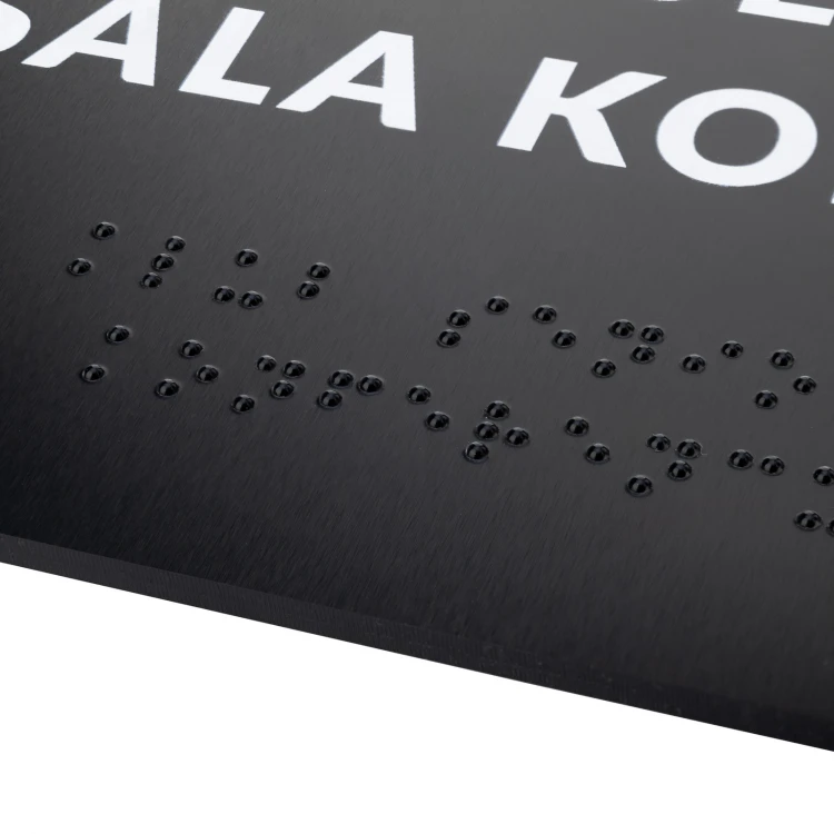Plaque with any text and Braille script - size 295x105mm - Hard PVC - TAB530
