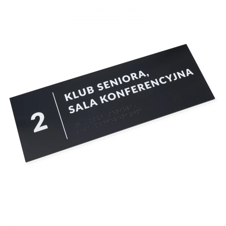 Plaque with any text and Braille script - size 295x105mm - Hard PVC - TAB530