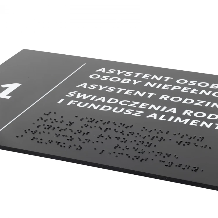 Plaque with Custom Text and Braille Script - size 295x170mm - Hard PVC - TAB529