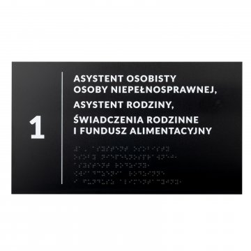 Plaque with Custom Text and Braille Script - size 295x170mm - Hard PVC - TAB529