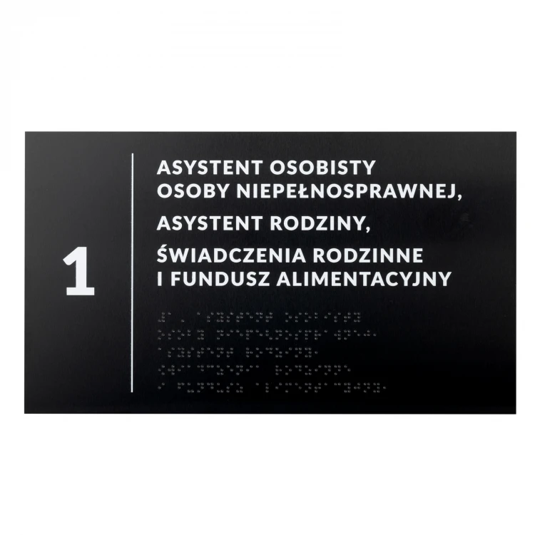 Plaque with Custom Text and Braille Script - size 295x170mm - Hard PVC - TAB529