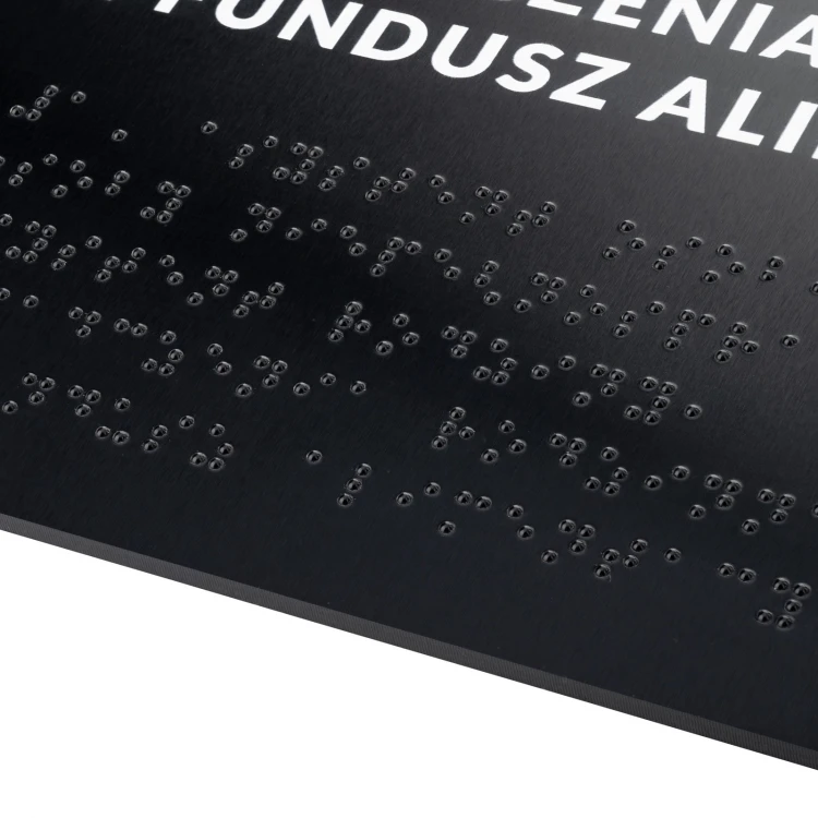 Plaque with Custom Text and Braille Script - size 295x170mm - Hard PVC - TAB529
