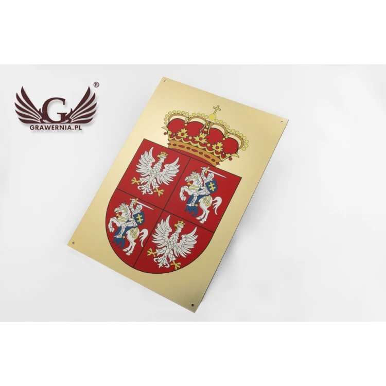 Plaque with city coat of arms - size 297x210mm (A4) - engraving laminate - UV print - TAB053