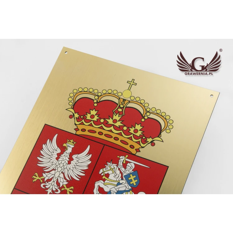 Plaque with city coat of arms - size 297x210mm (A4) - engraving laminate - UV print - TAB053