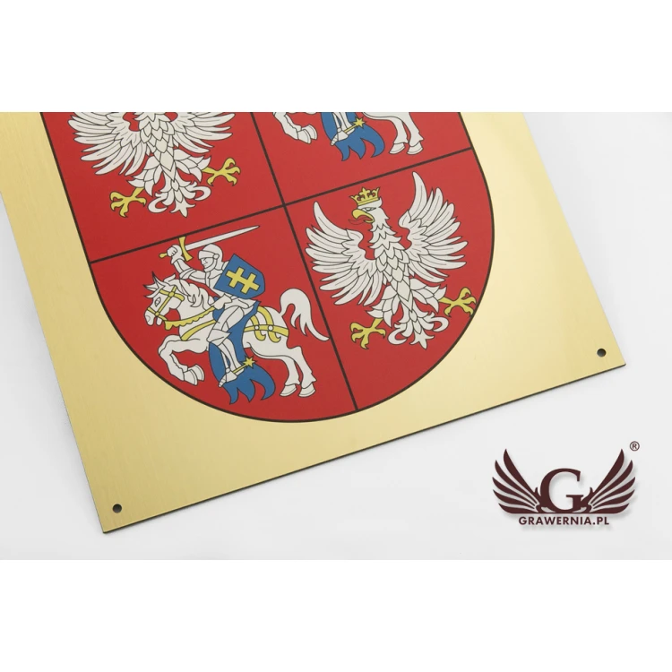 Plaque with city coat of arms - size 297x210mm (A4) - engraving laminate - UV print - TAB053