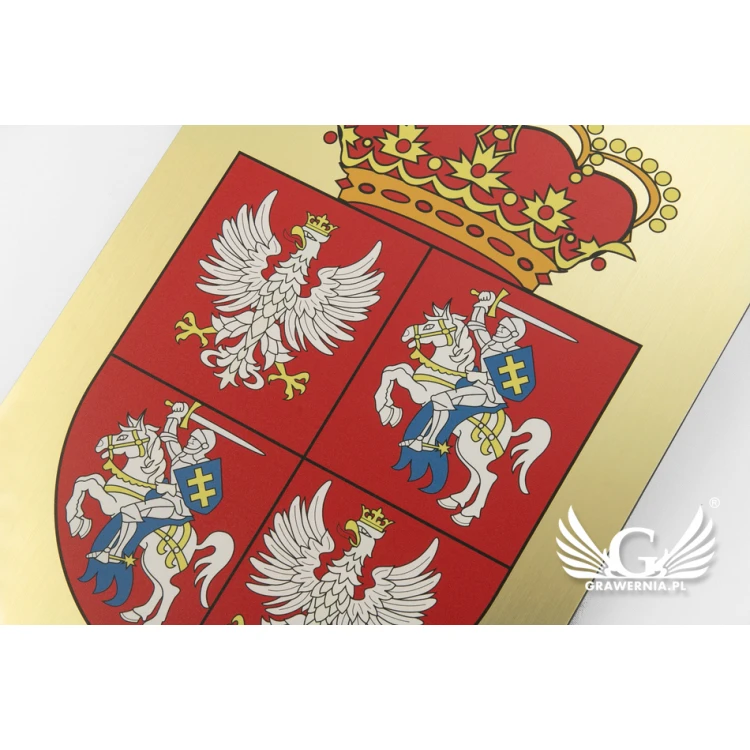 Plaque with city coat of arms - size 297x210mm (A4) - engraving laminate - UV print - TAB053