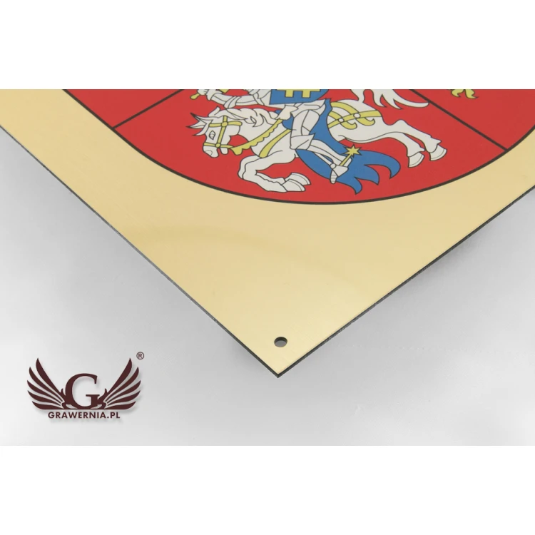 Plaque with city coat of arms - size 297x210mm (A4) - engraving laminate - UV print - TAB053