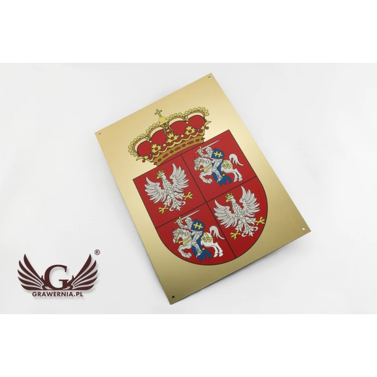 Plaque with city coat of arms - size 297x210mm (A4) - engraving laminate - UV print - TAB053