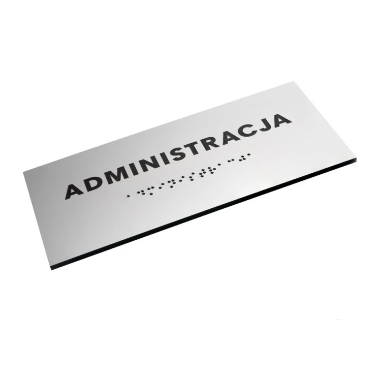 Administration - Silver Laminate Plaque with Braille Lettering - Size 160x75mm - TAB276