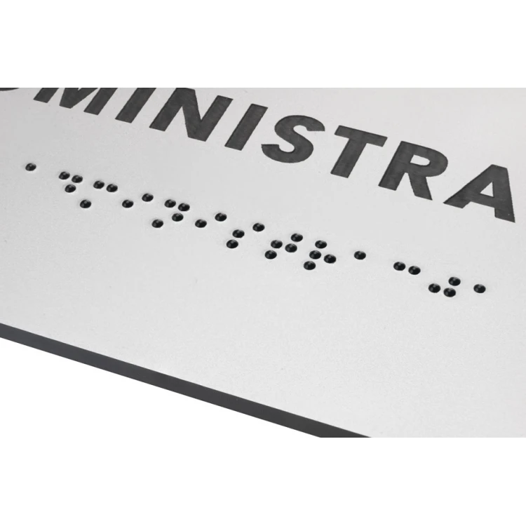 Administration - Silver Laminate Plaque with Braille Lettering - Size 160x75mm - TAB276