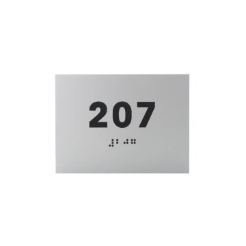 Silver laminate plaque with any numbering in Braille - size 100x70mm - TAB277