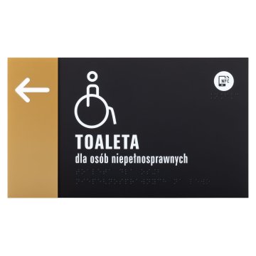 Plaque with NFC and Braille - Gold acrylic - Dimension 260x150mm - TAB607