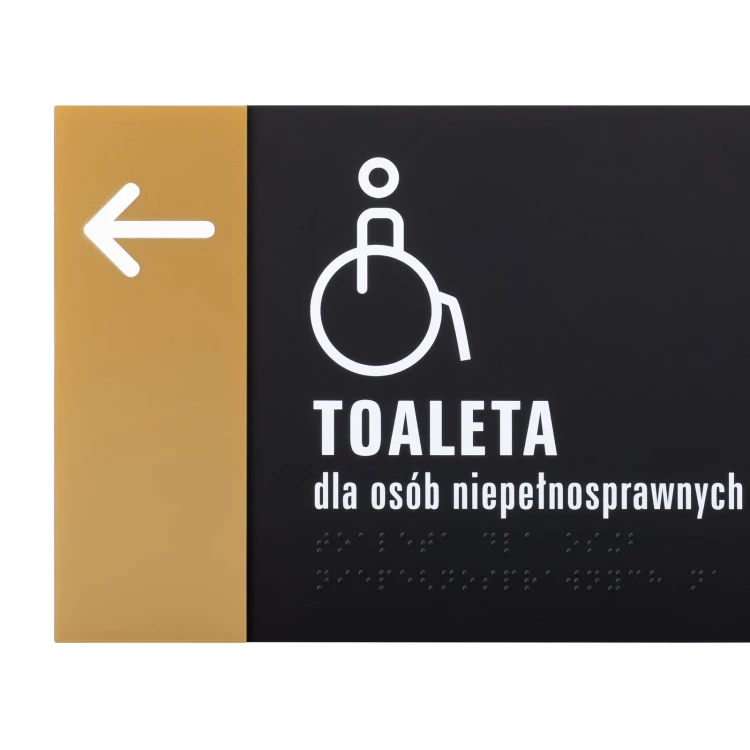 Plaque with NFC and Braille - Gold acrylic - Dimension 260x150mm - TAB607