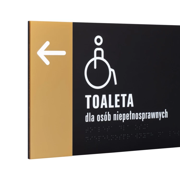 Plaque with NFC and Braille - Gold acrylic - Dimension 260x150mm - TAB607
