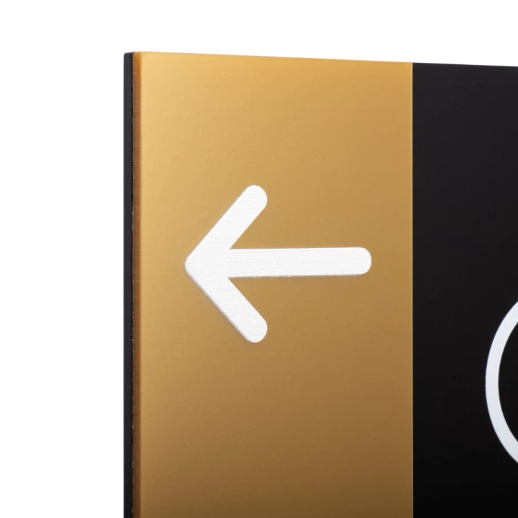 Plaque with NFC and Braille - Gold acrylic - Dimension 260x150mm - TAB607