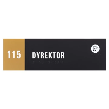Plaque with NFC and Braille - Gold acrylic - Dimension 260x80mm - TAB610