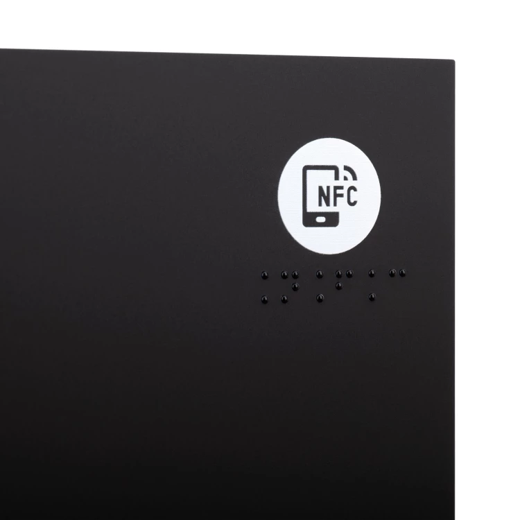 Plaque with NFC and Braille - Gold acrylic - Dimension 260x80mm - TAB610