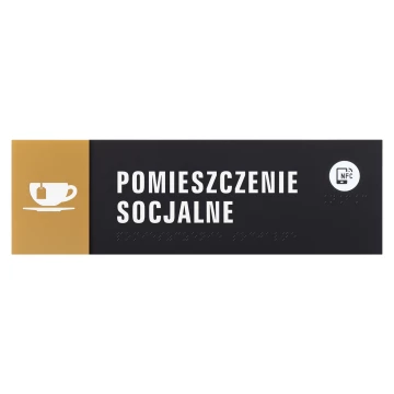 Plaque with NFC and Braille - Gold acrylic - Dimension 260x80mm - TAB611