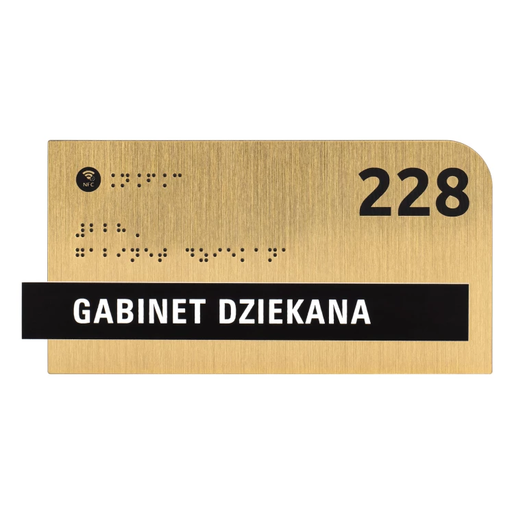 Plaque with NFC and Braille - Dimension 200x100mm - TAB623