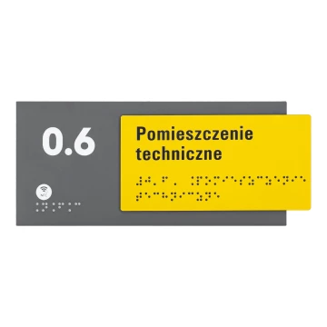 Plaque with NFC and Braille - Dimension 200x84mm - TAB626