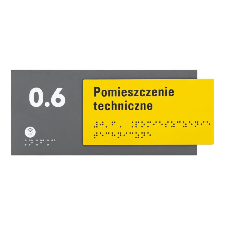 Plaque with NFC and Braille - Dimension 200x84mm - TAB626