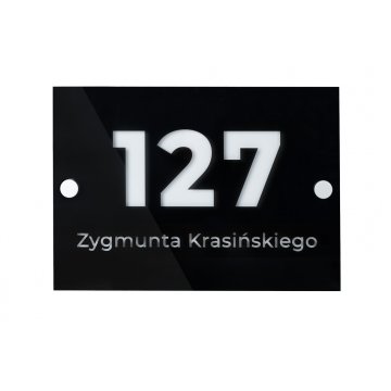 House number plaque - plexi and white dibond - size 297x210mm (A4) - SPD037