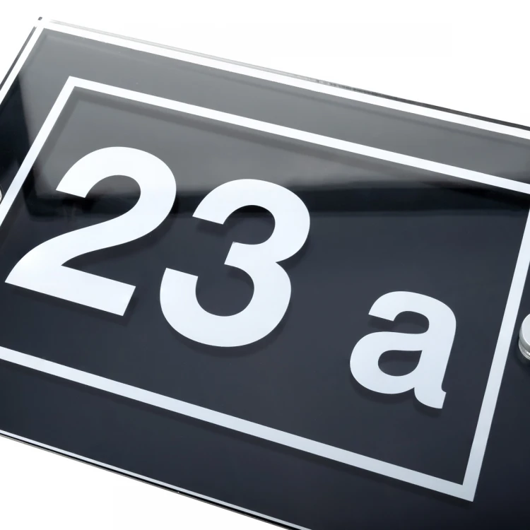 House number plaque - plexi and black dibond - dim. 297x210mm (A4) - SPD044